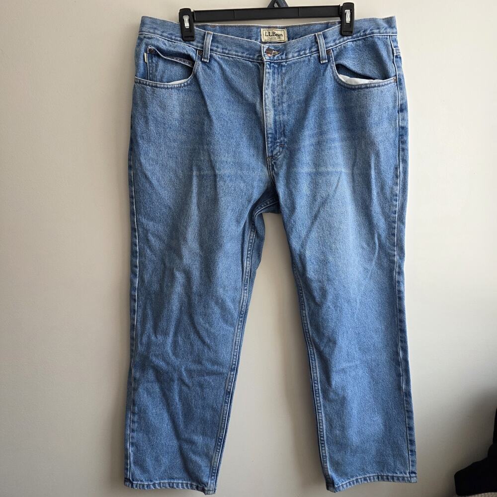 LL Bean Jeans Mens 42x29 Blue Denim Classic Fit Straight Leg Pants 100% Cotton